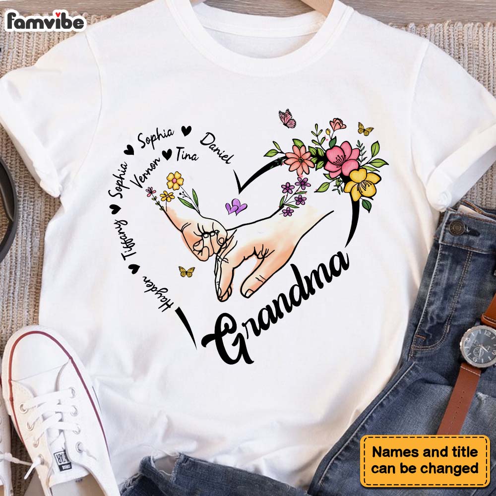 Gift For Grandma Flower Heart Shirt Hoodie Sweatshirt 31835 Primary Mockup