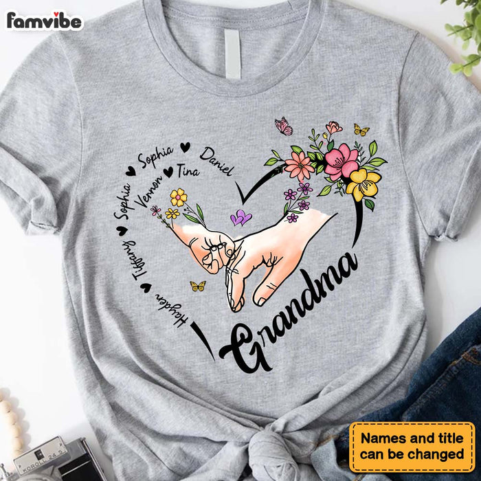 Personalized Gift For Grandma Flower Heart Shirt - Hoodie - Sweatshirt 31835 1