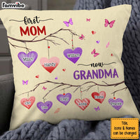 Personalized First Mom Now Grandma Hearts Pillow 31836 thumb 1