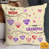 Personalized First Mom Now Grandma Hearts Pillow 31836 1