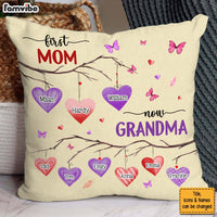 Personalized First Mom Now Grandma Hearts Pillow 31836 thumb 1