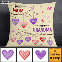 Personalized First Mom Now Grandma Hearts Pillow 31836 thumb 1