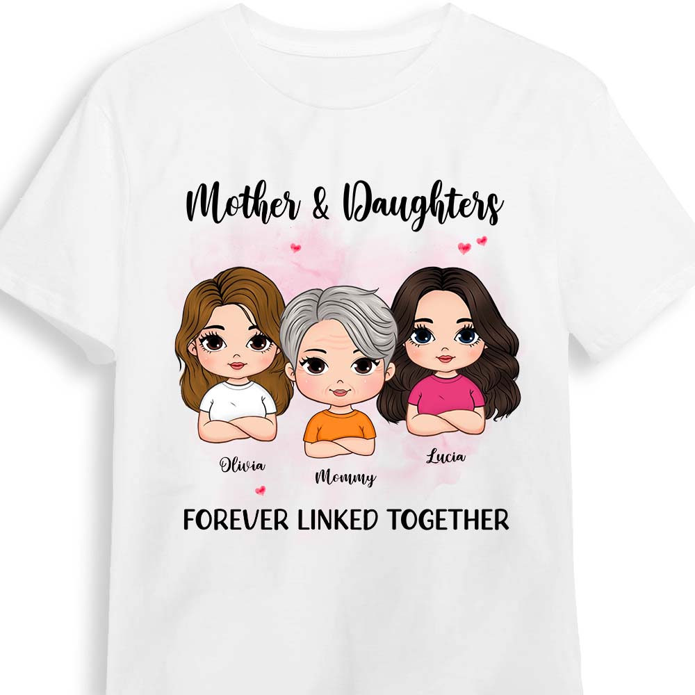 Personalized Gift For Mother And Daughters Forever Linked Together Shirt Hoodie Sweatshirt 31843 Primary Mockup