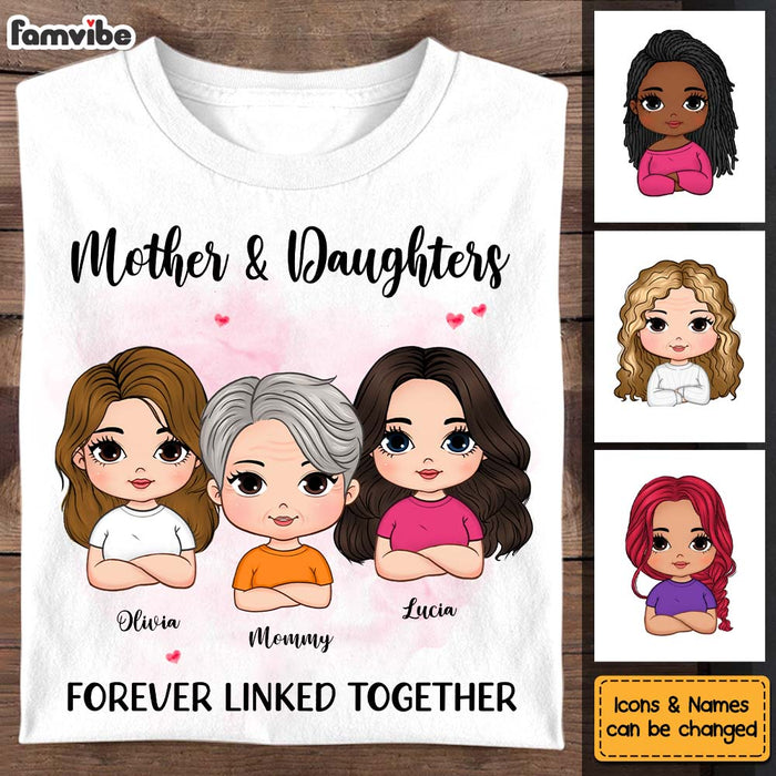 Personalized Gift For Mother And Daughters Forever Linked Together Shirt - Hoodie - Sweatshirt 31843 1
