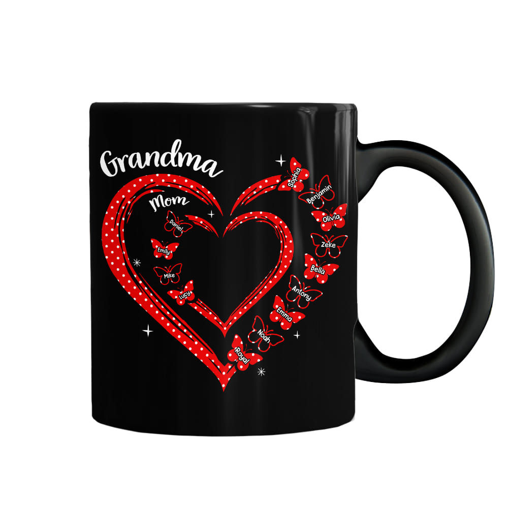 Personalized Gift For Grandma Heart Polka Dot Mug 31844 Primary Mockup