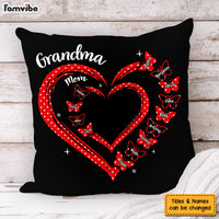 Personalized Gift For Grandma Butterfly Heart Polka Dot Pillow 31845 thumb 1