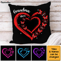 Personalized Gift For Grandma Butterfly Heart Polka Dot Pillow 31845 thumb 1