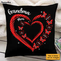 Personalized Gift For Grandma Butterfly Heart Polka Dot Pillow 31845 thumb 1