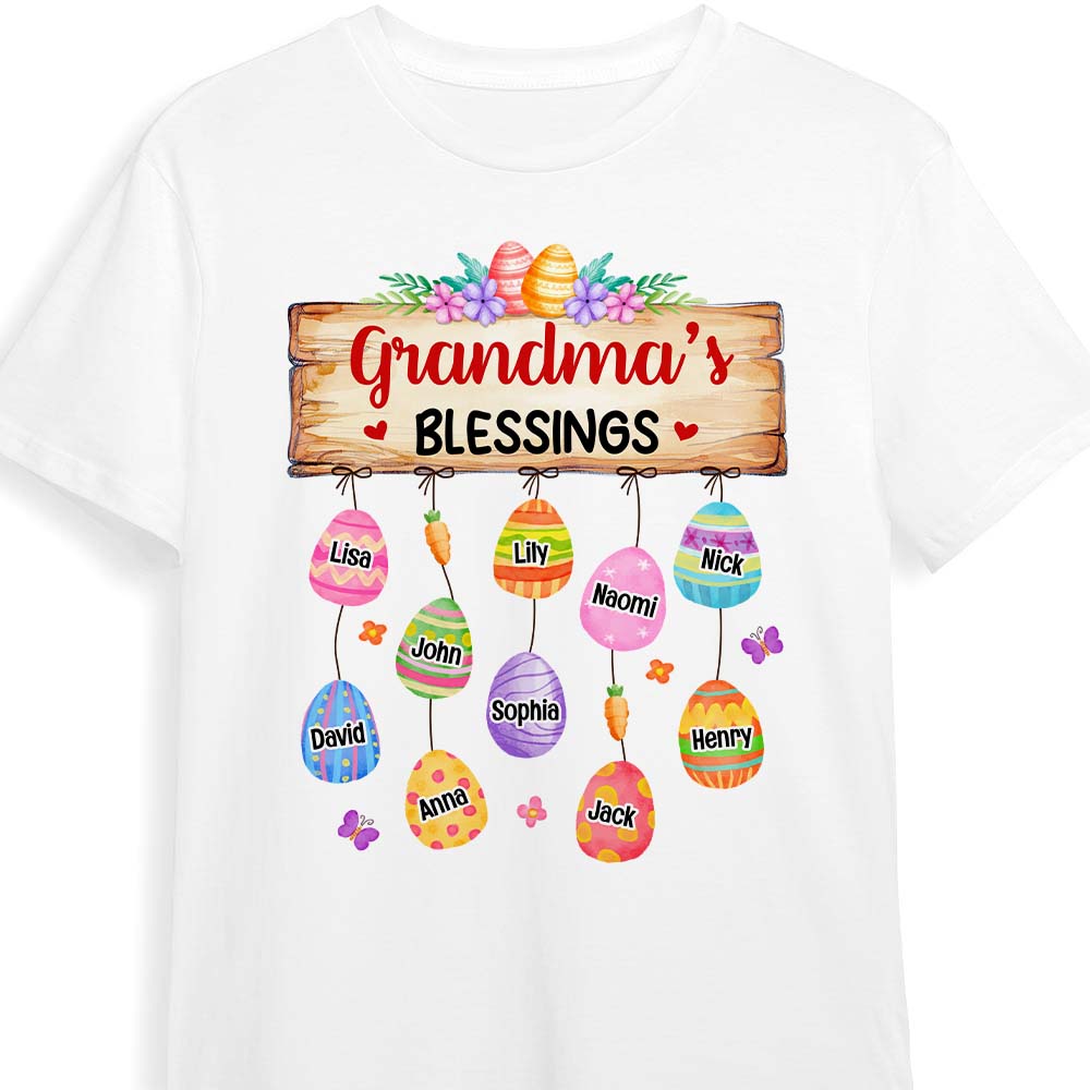 Personalized Easter Gift Grandma's Blessings Shirt Hoodie Sweatshirt 31847 Primary Mockup