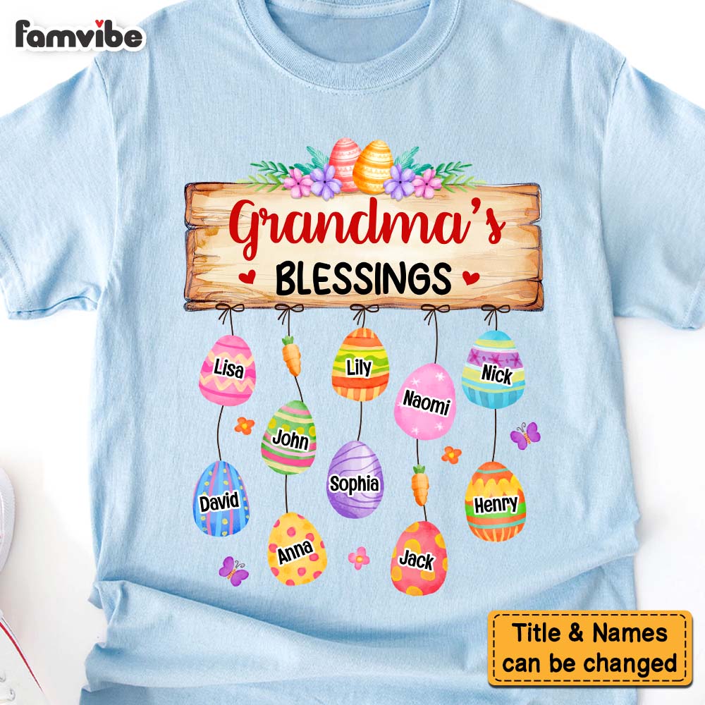 Personalized Easter Gift Grandma's Blessings Shirt Hoodie Sweatshirt 31847 Primary Mockup