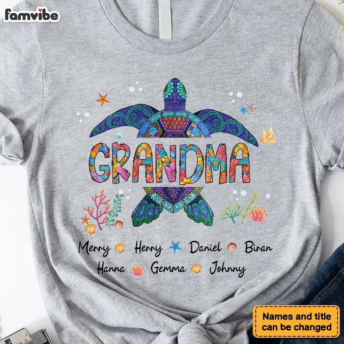 Personalized Grandma Gift Turtle Shirt - Celebrating Grandma's Love ...