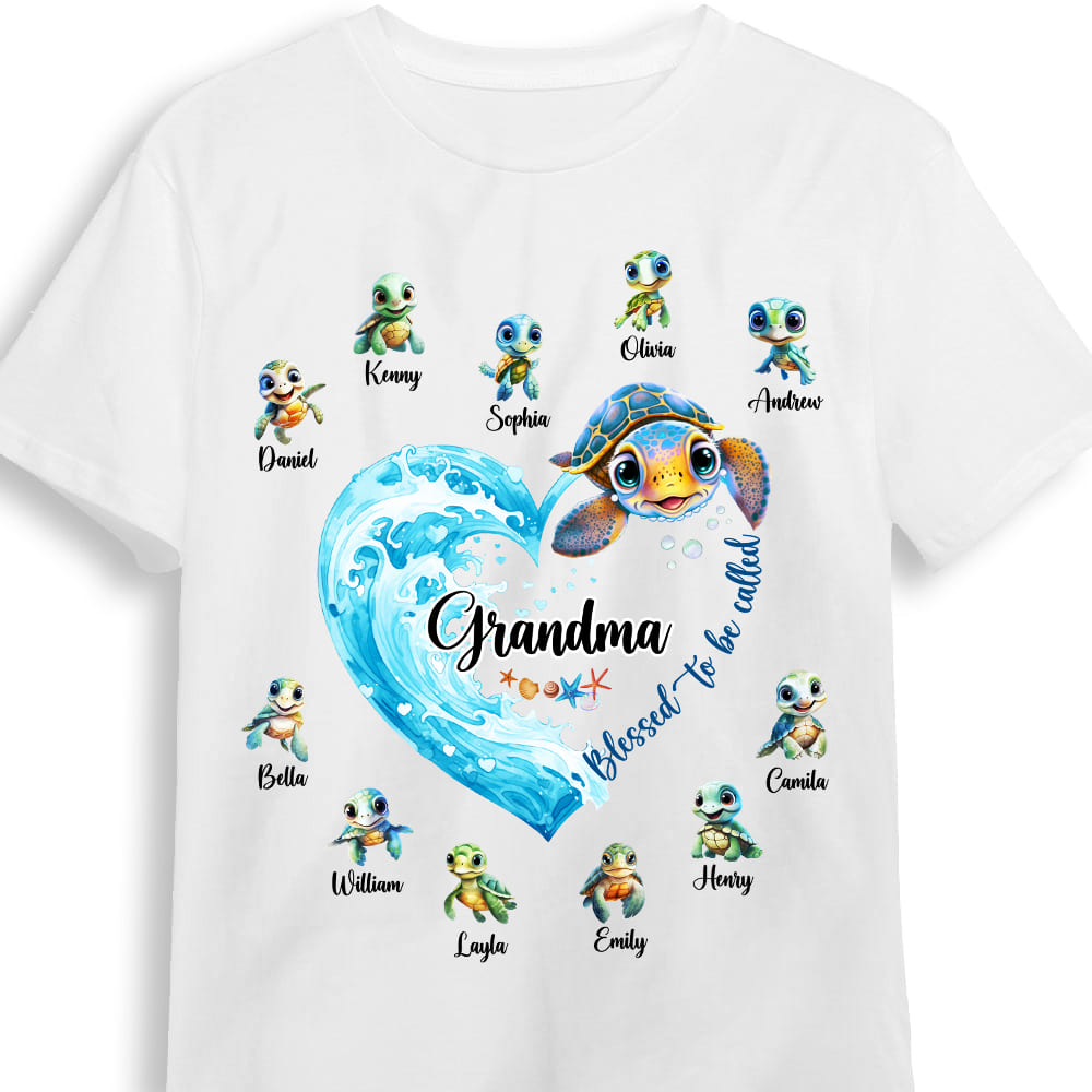 Personalized Grandma Gift Turtle Blessed To Be Called Nana Shirt Hoodie Sweatshirt 31864 Primary Mockup