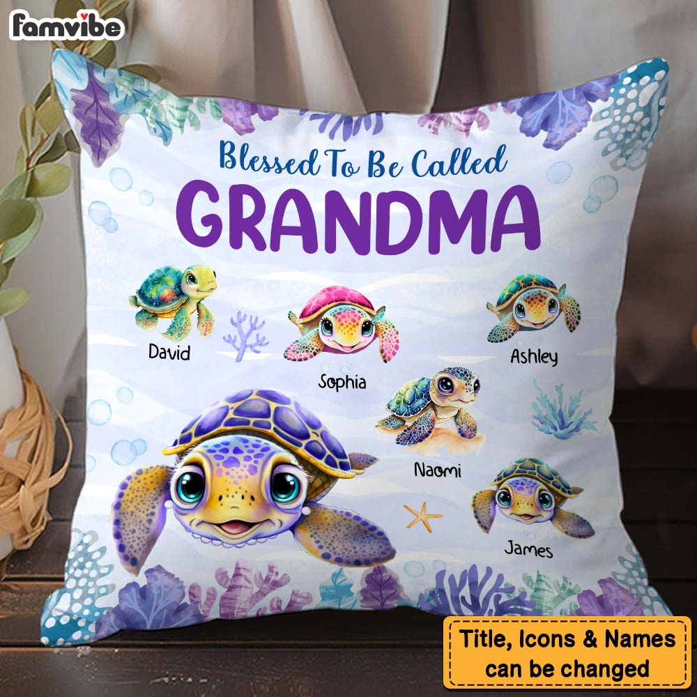 Personalized Blessed To Be Called Grandma Pillow 31874 Primary Mockup