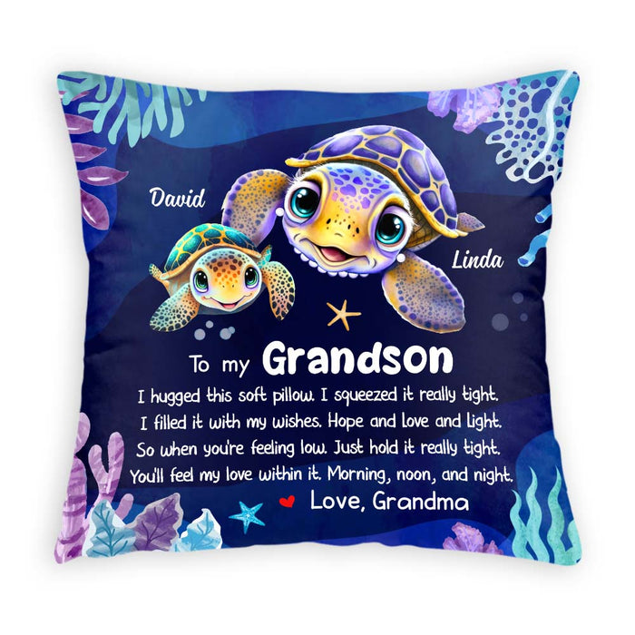 Personalized Grandson Gift I Hugged This Soft Pillow 31875 1