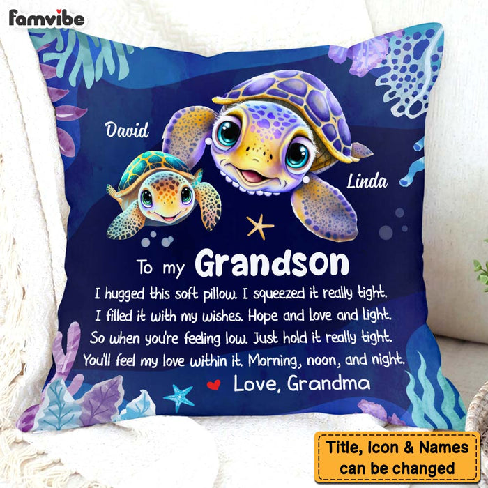 Personalized Grandson Gift I Hugged This Soft Pillow 31875 1