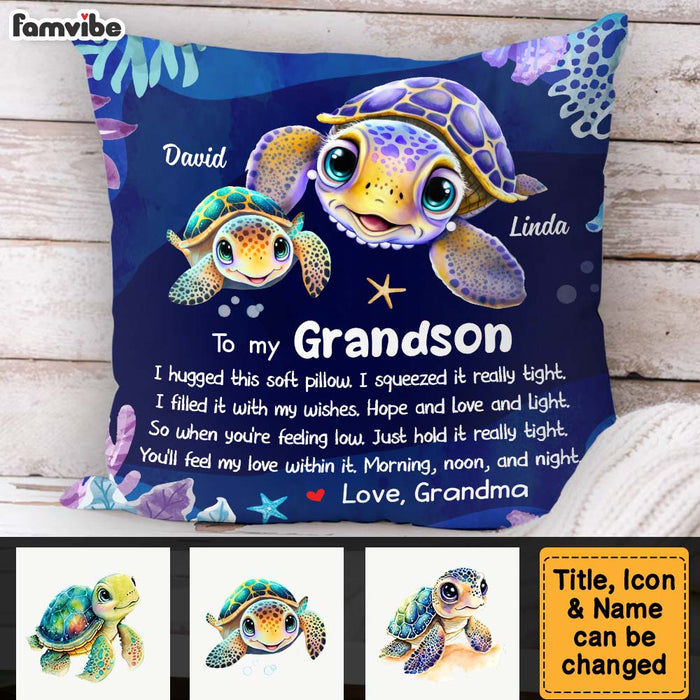 Personalized Grandson Gift I Hugged This Soft Pillow 31875 1