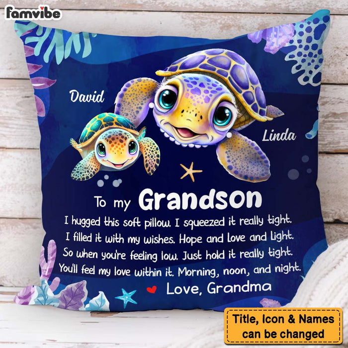 Personalized Grandson Gift I Hugged This Soft Pillow 31875 1