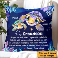 Personalized Grandson Gift I Hugged This Soft Pillow 31875 thumb 1