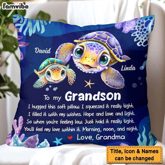 Personalized Grandson Gift I Hugged This Soft Pillow 31875 1