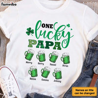 Personalized Gift For Grandpa Dad Patricks Day  One Lucky Papa Shirt - Hoodie - Sweatshirt 31876 thumb 1
