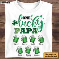 Personalized Gift For Grandpa Dad Patricks Day  One Lucky Papa Shirt - Hoodie - Sweatshirt 31876 thumb 1
