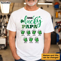 Personalized Gift For Grandpa Dad Patricks Day  One Lucky Papa Shirt - Hoodie - Sweatshirt 31876 thumb 1