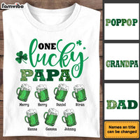 Personalized Gift For Grandpa Dad Patricks Day  One Lucky Papa Shirt - Hoodie - Sweatshirt 31876 thumb 1