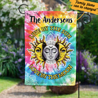 Personalized Hippie Sun And Moon Flag JL113 30O57 thumb 1