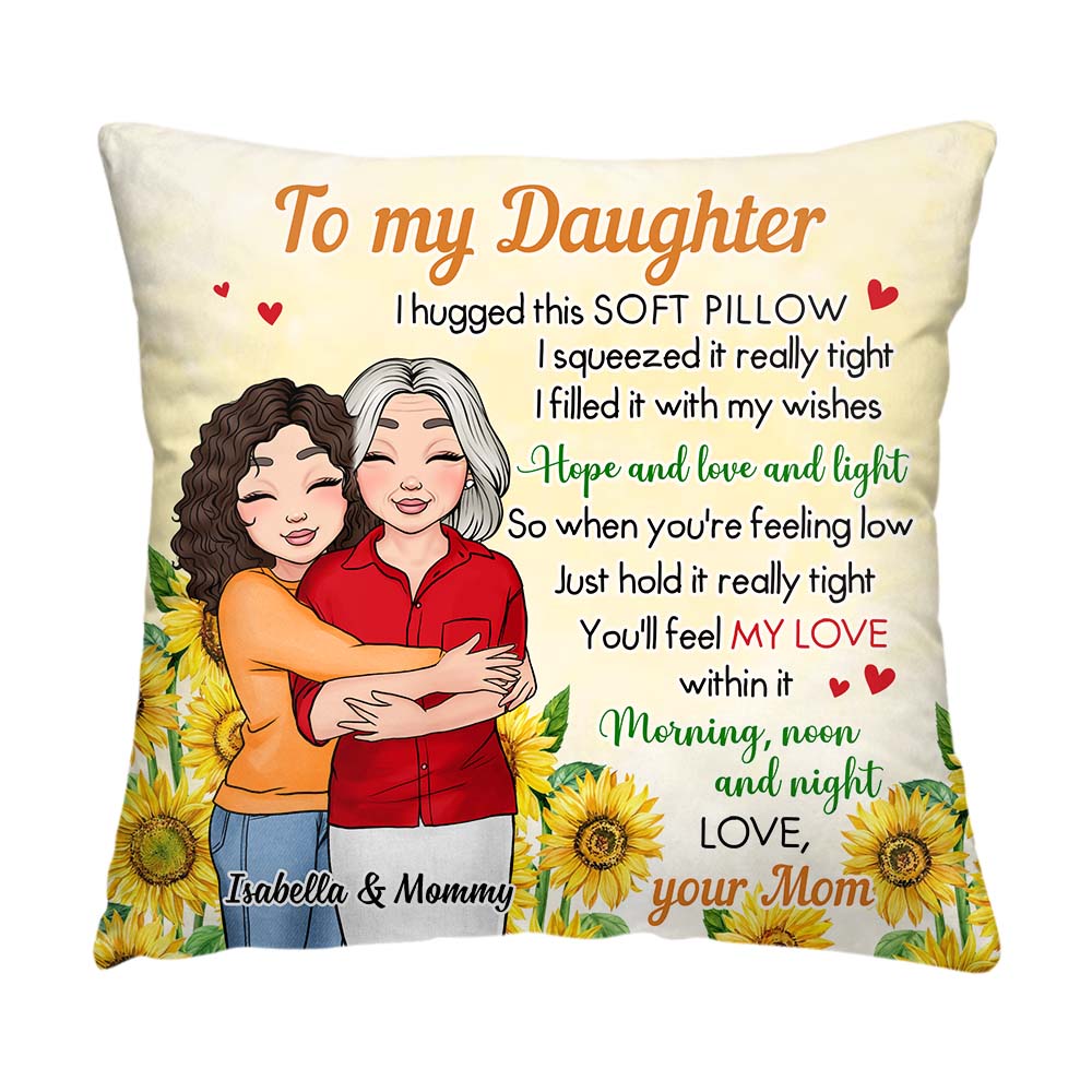 Personalized Gift For Daughter Sunflower Hug This Pillow 31884 Primary Mockup