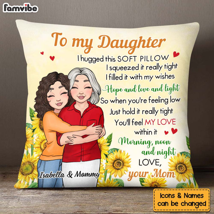 Personalized Gift For Daughter Sunflower Hug This Pillow 31884 1