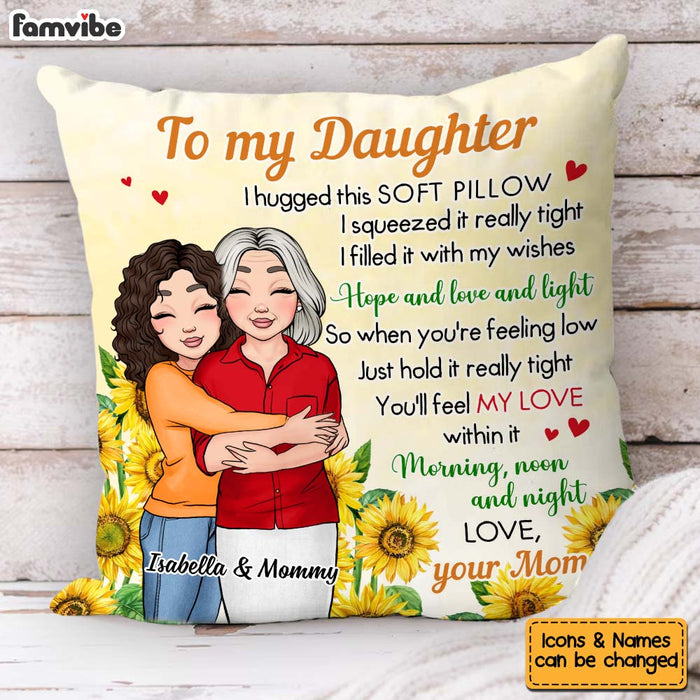 Personalized Gift For Daughter Sunflower Hug This Pillow 31884 1
