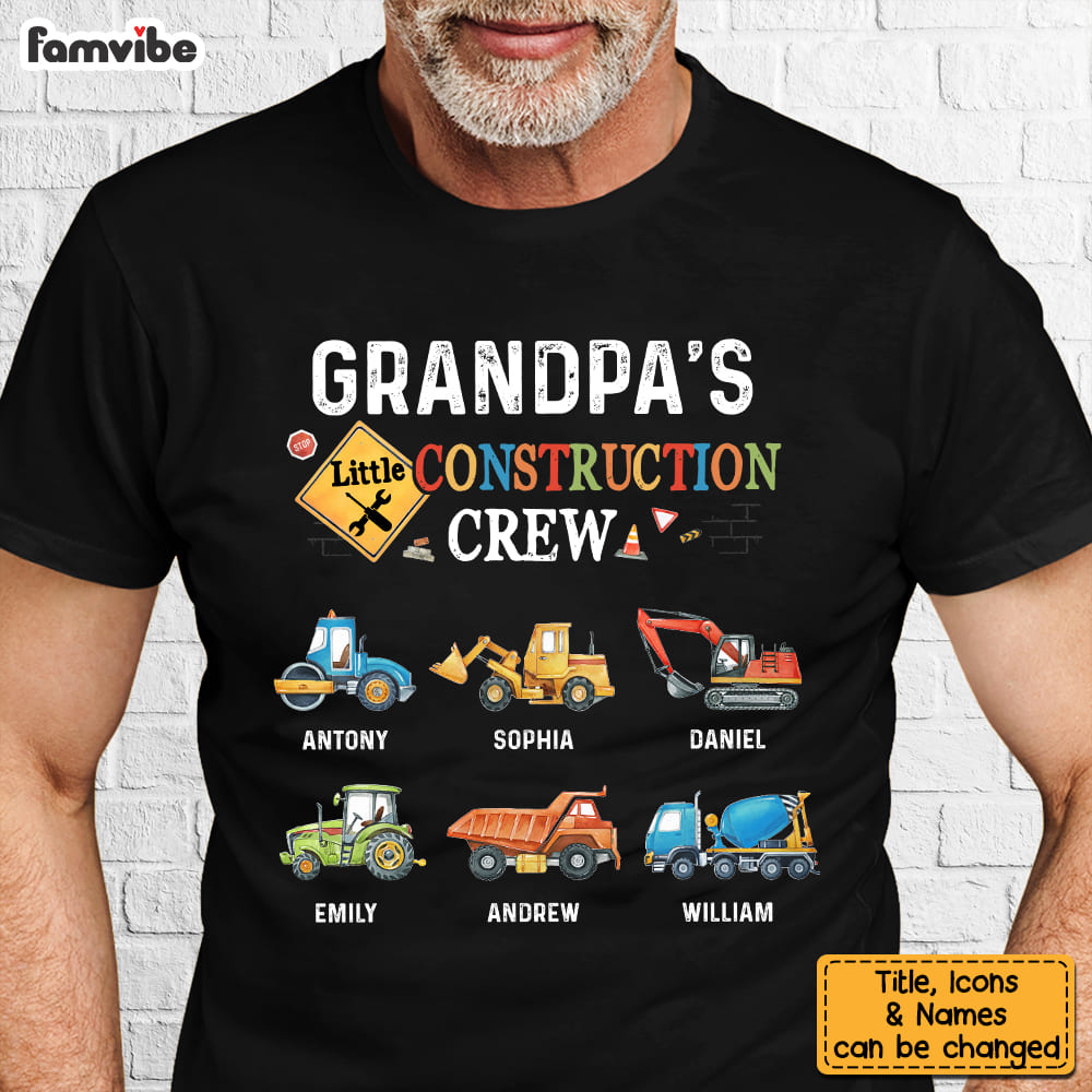 Personalized Gift For Grandpa's Construction Crew Shirt Hoodie Sweatshirt 31885 Primary Mockup