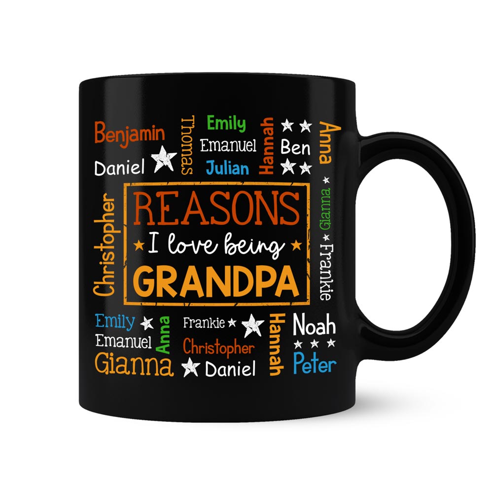 Personalized Gift For Grandpa Reasons I Love Being Word Art Mug 31887 Primary Mockup