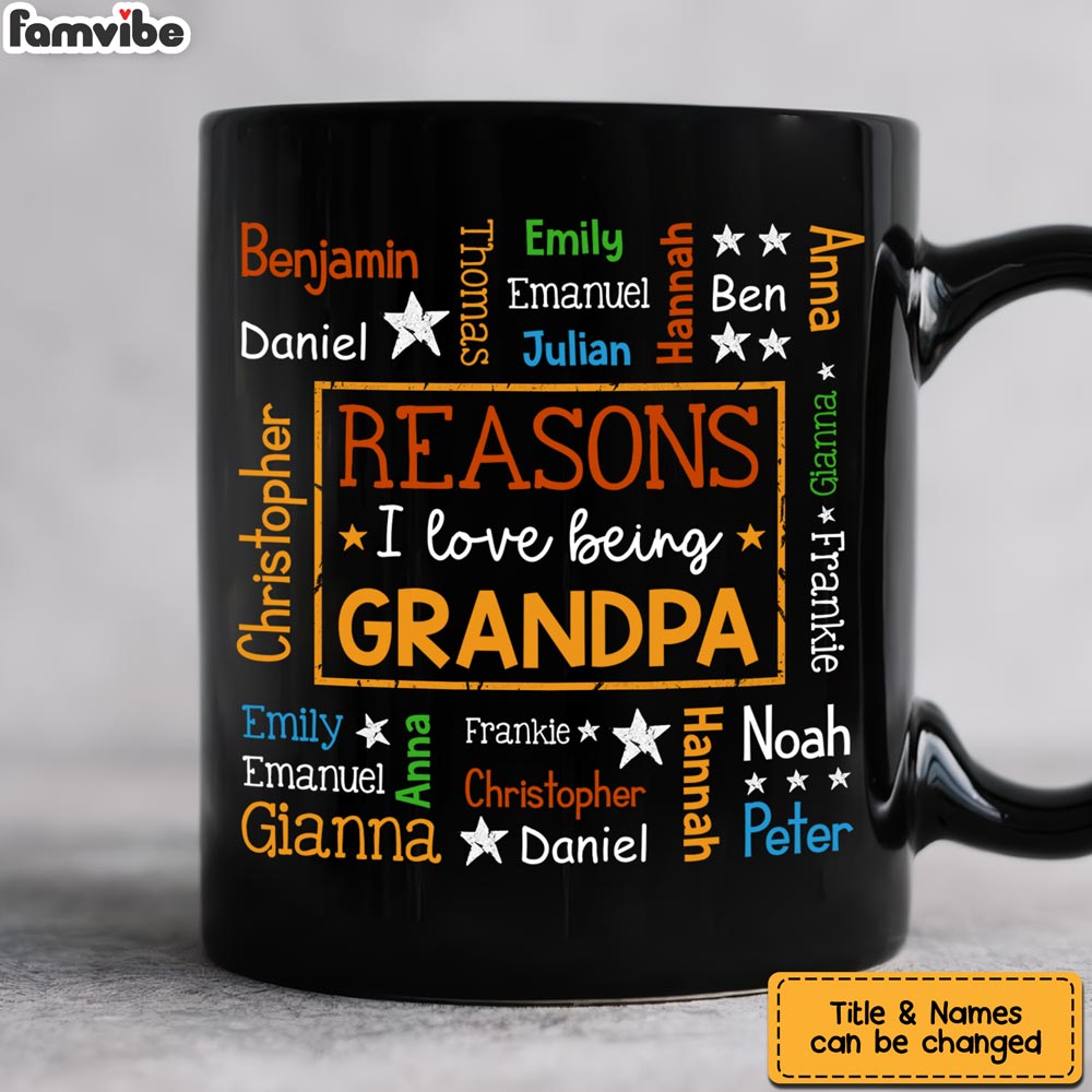 Personalized Gift For Grandpa Reasons I Love Being Word Art Mug 31887 Primary Mockup