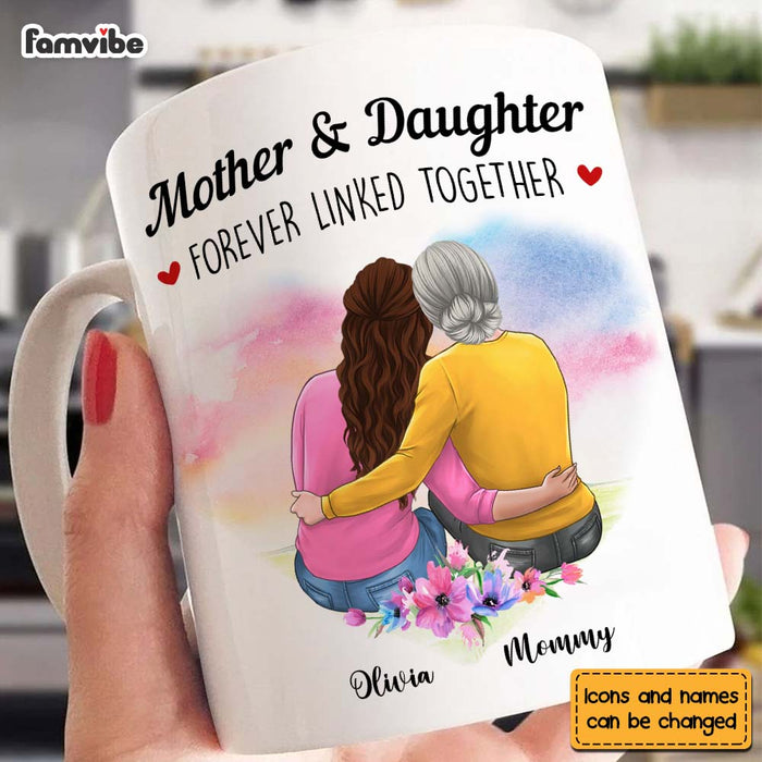 Personalized Gift Mother & Daughter Forever Linked Together Mug 31892 1