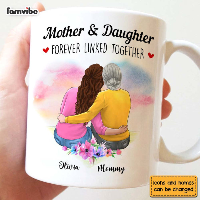 Personalized Gift Mother & Daughter Forever Linked Together Mug 31892 1