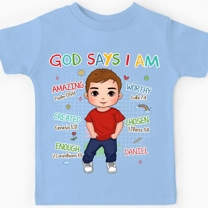 Personalized Gift For Grandson God Says I Am Kid T Shirt - Kid Hoodie - Kid Sweatshirt 32150 1