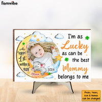 Personalized First Mother's Day Gift I'm As Lucky As Can Be Baby Photo 2 Layered Separate Wooden Plaque 31935 thumb 1