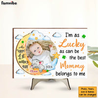 Personalized First Mother's Day Gift I'm As Lucky As Can Be Baby Photo 2 Layered Separate Wooden Plaque 31935 thumb 1