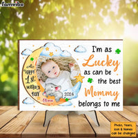 Personalized First Mother's Day Gift I'm As Lucky As Can Be Baby Photo 2 Layered Separate Wooden Plaque 31935 thumb 1