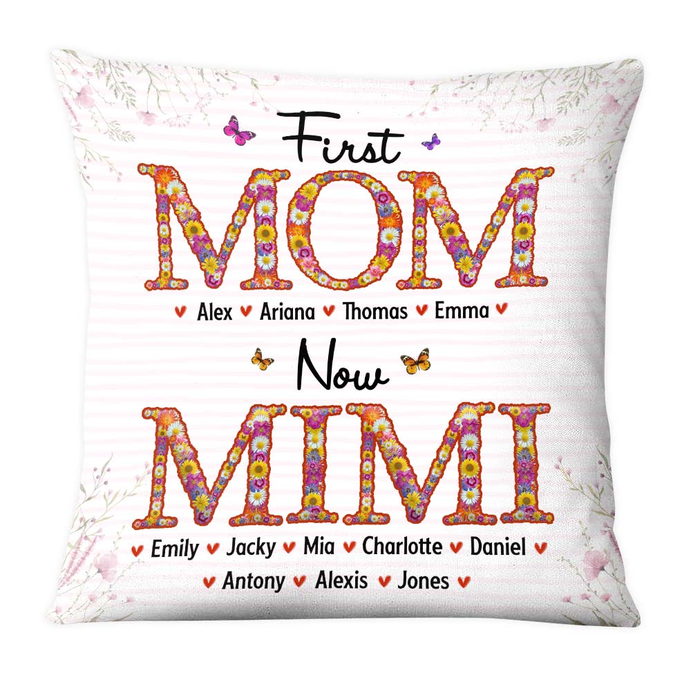Personalized Gift For Grandma First Now Pillow 31940 Primary Mockup