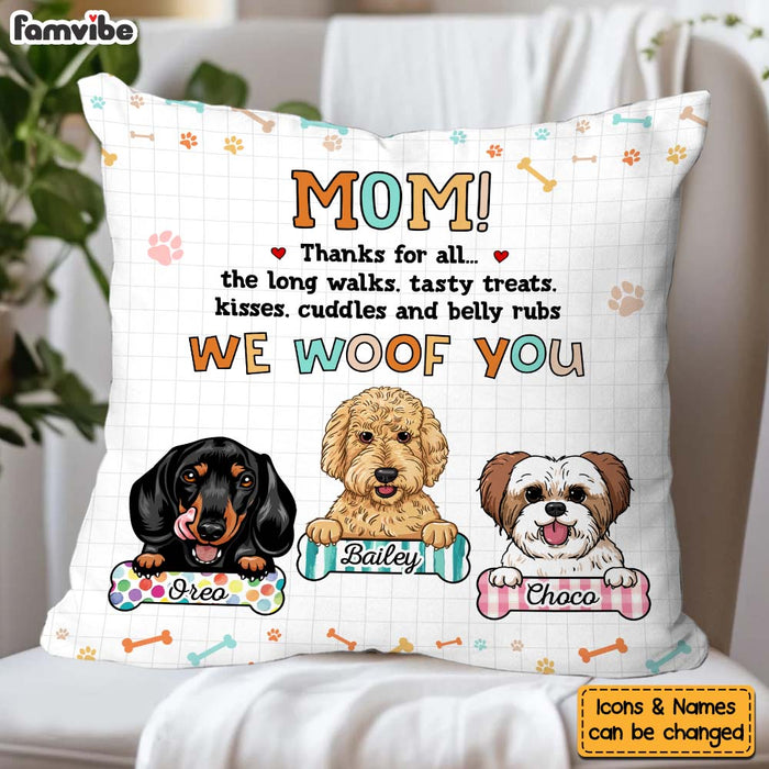 Personalized Mother's Day Gift For Dog Mom We Woof You Pillow 31950 1