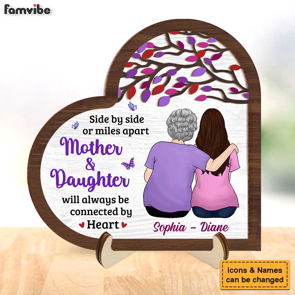 Personalized Gift For Mom Daughter 2 Layered Wooden Plaque 31954 Primary Mockup