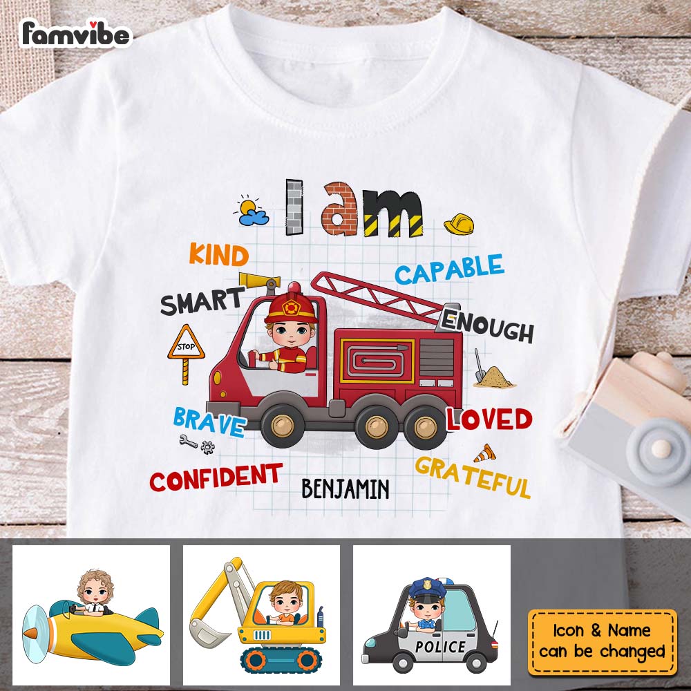 Personalized Gift For Grandson I Am Kind Construction Kid T Shirt - Kid Hoodie - Kid Sweatshirt 31955 Mockup 2