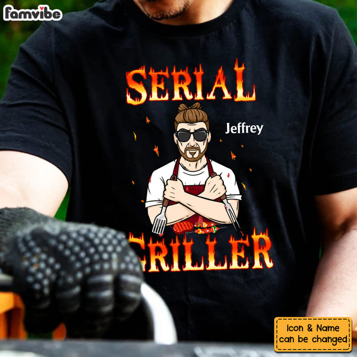 Personalized Gift For Dad Serial Griller Shirt - Hoodie - Sweatshirt 31957 1