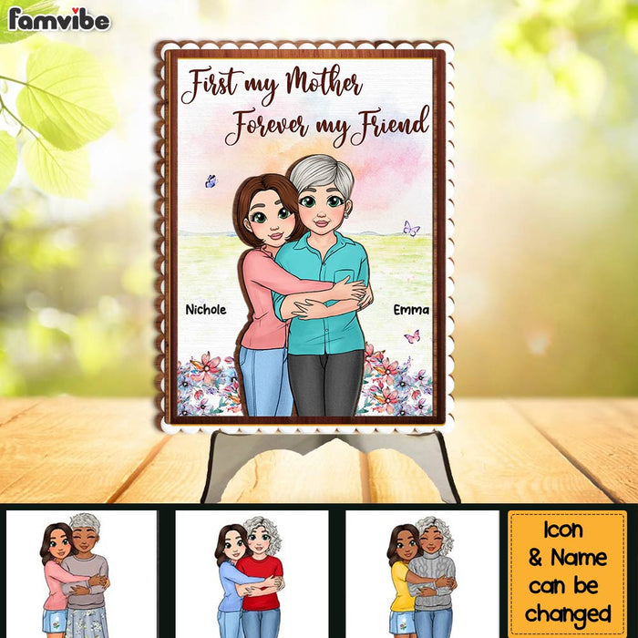 Personalized Gift For Mom Forever My Friend 2 Layered Separate Wooden Plaque 31958 1