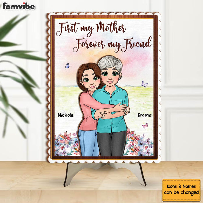 Personalized Gift For Mom Forever My Friend 2 Layered Separate Wooden Plaque 31958 1