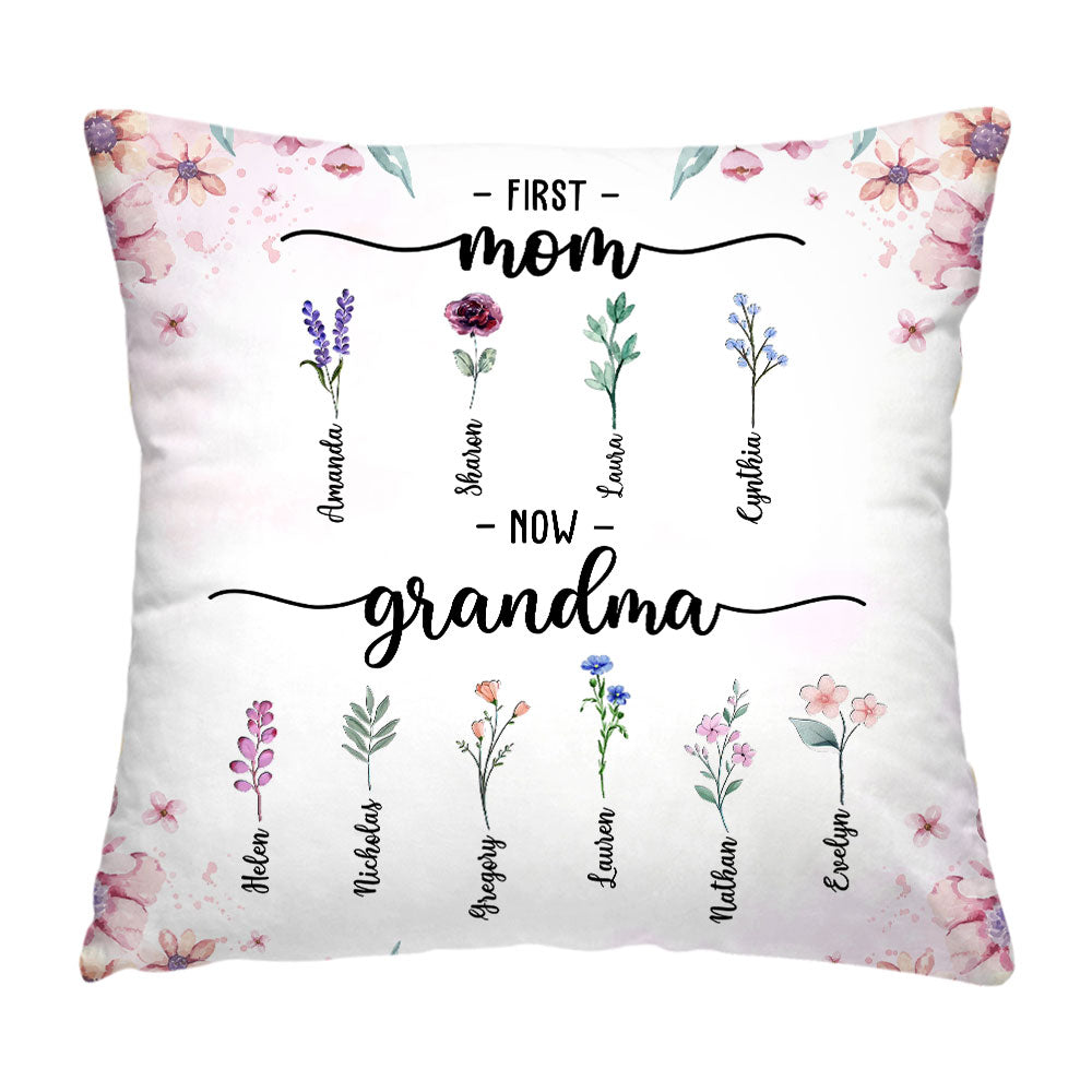 Personalized Gift For Grandma Birth Flowers Pillow 31963 Primary Mockup