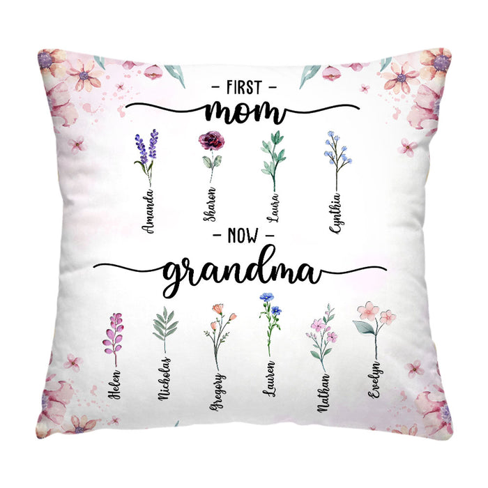 Personalized Gift For Grandma Birth Flowers Pillow 31963 1