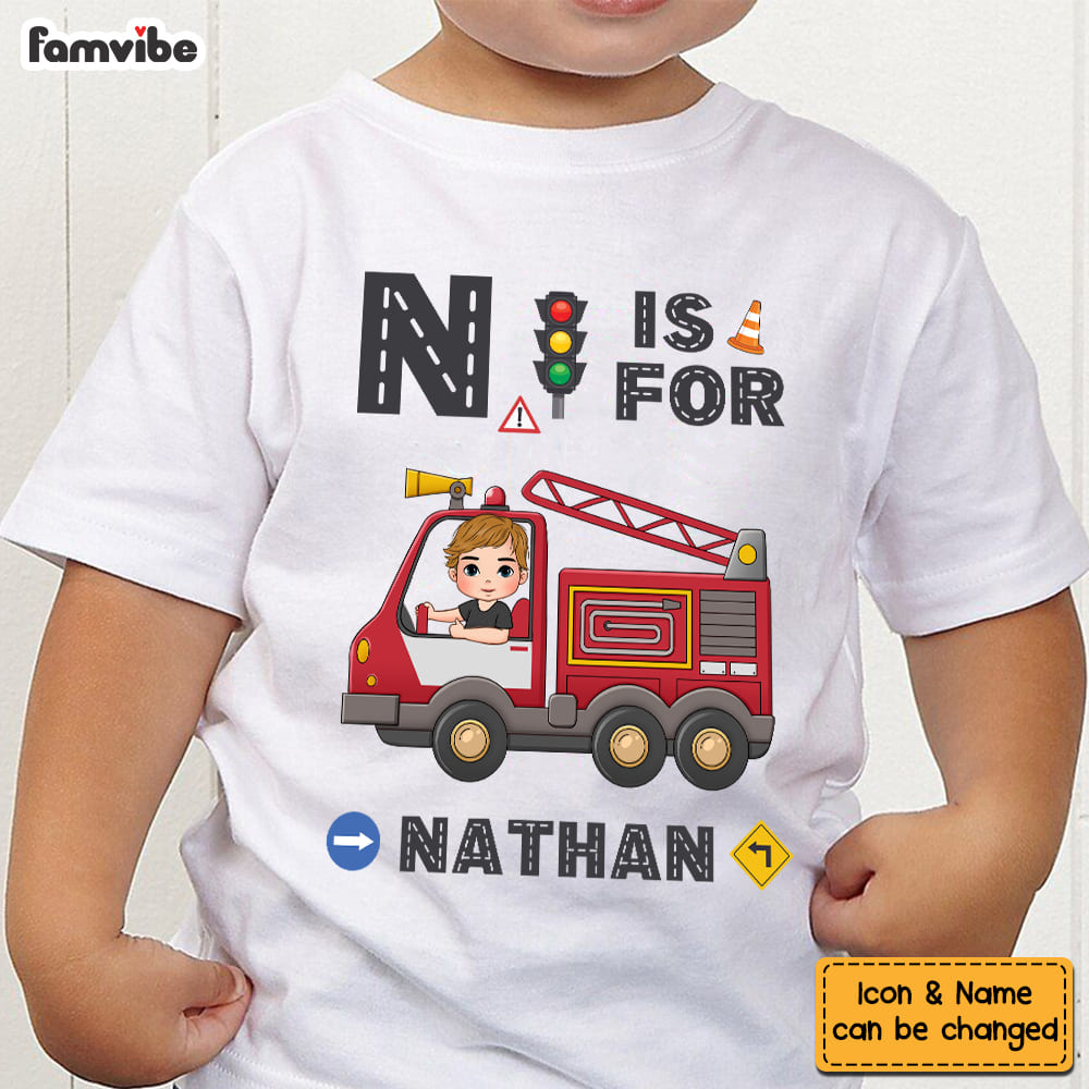 Personalized Grandson Truck Letter Kid T Shirt - Kid Hoodie - Kid Sweatshirt 31969 Mockup 2